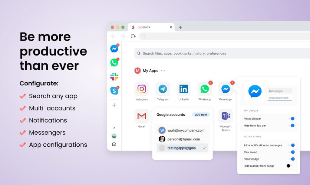 Sidekick browser, the one that makes you a productive workhorse